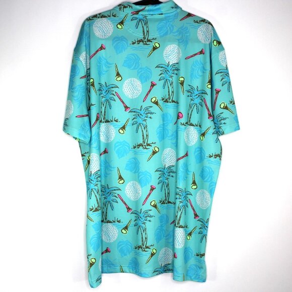 Chubbies Mens 2XL The Bogey Monster AOP Performance Golf Polo Shirt NEW M1067 - Picture 6 of 6